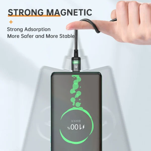 KUULAA 【New version】LED Magnetic USB Cable 3A Fast Charging Type C Cable Magnet Charger Micro USB Cable for iPhone xiaomi cord - Image 5