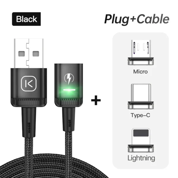 KUULAA 【New version】LED Magnetic USB Cable 3A Fast Charging Type C Cable Magnet Charger Micro USB Cable for iPhone xiaomi cord - Image 10