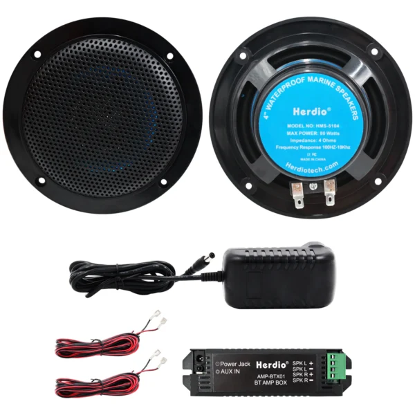 Herdio 2PCS 4'' 160W Waterproof Marine Bluetooth Ceiling Speakers For Bathroom Home Camper Golf Cart Boat With Flush Mount - Image 7