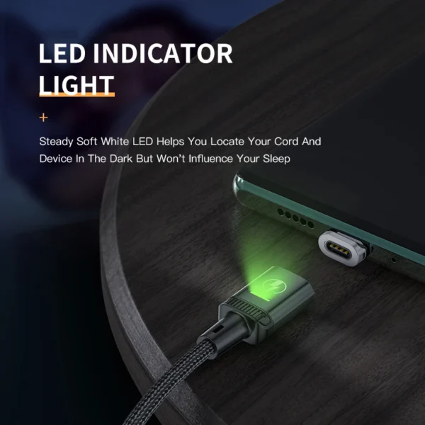 KUULAA 【New version】LED Magnetic USB Cable 3A Fast Charging Type C Cable Magnet Charger Micro USB Cable for iPhone xiaomi cord - Image 2