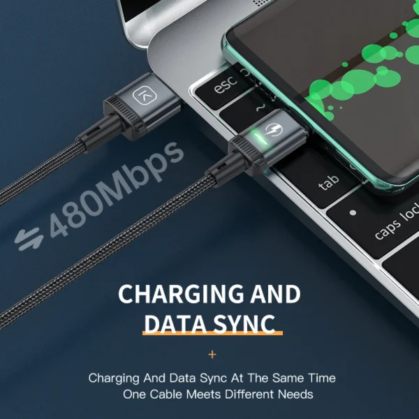 KUULAA 【New version】LED Magnetic USB Cable 3A Fast Charging Type C Cable Magnet Charger Micro USB Cable for iPhone xiaomi cord - Image 3