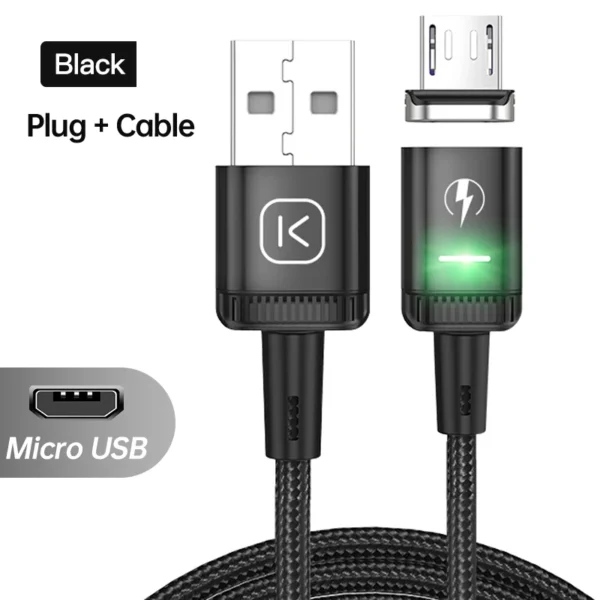 KUULAA 【New version】LED Magnetic USB Cable 3A Fast Charging Type C Cable Magnet Charger Micro USB Cable for iPhone xiaomi cord - Image 7