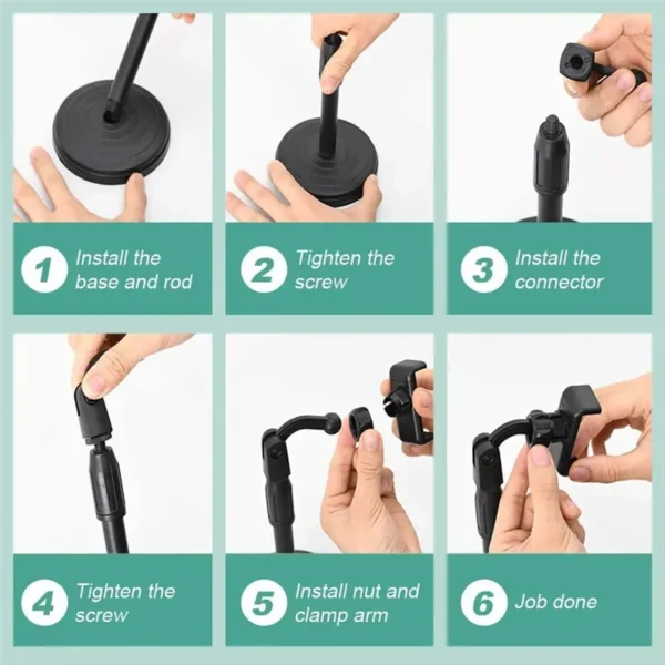Rotatable and liftable Mobile Phone Bracket Live Broadcast Stand Adjustable Telescopic Portable Callphone Holder for Smart Phone - Image 6