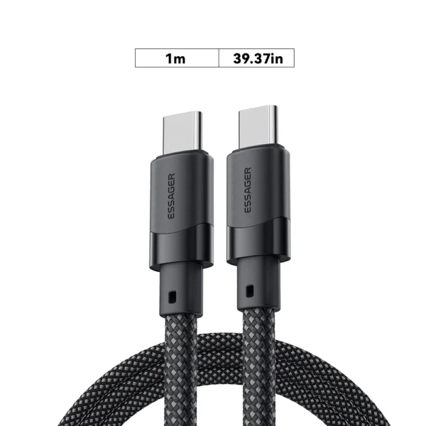 Essager PD 100W Magnetic Suction Anti Winding USB C To C Fast Charger Cable Data Charging Wire for iPhone 15  Laptop Samsung - Image 5