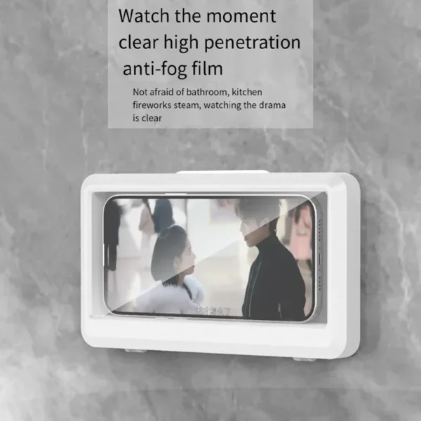 Waterproof Shower Phone Holder 480° Rotating Anti-Fog Bathroom Bathtub Kitchen Wall Mount Holder for iPhone Samsung Smartphones - Image 5