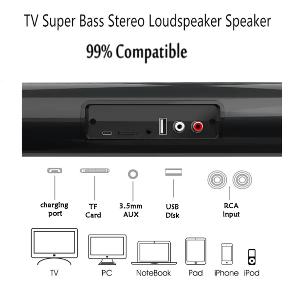 Super Powerful Sound Bar Portable Wireless Bluetooth Speaker Surround Stereo Home TV Sound Box Subwoofer FM Radio caixa de som - Image 5