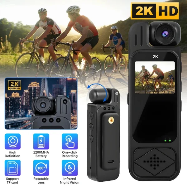 HD 2K Camera HD 2K Camera Portable Digital Video Recorder Infrared Night Vision DV Miniature Camcorde Motion Detection Camera