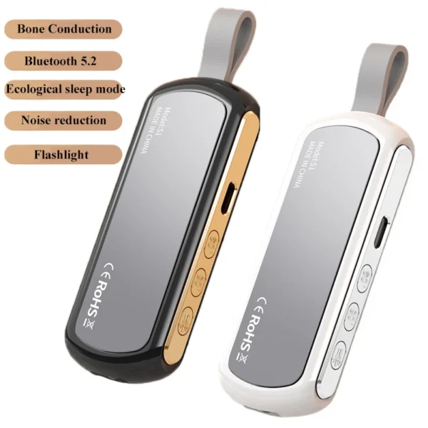Bluetooth 5.2 Bone Conduction Speaker Under Pillow Noise Reduction Speaker Stereo Music Player with Flashlight Sleep Aid - Image 2