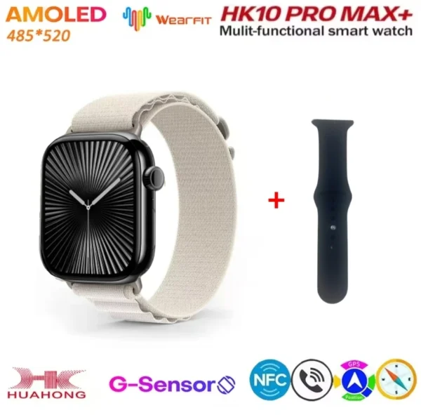 HK10 Pro Max Plus Smart Watch Men AMOLED AI Network Music AOD Fitness Tracker Women Smartwatch for iOS Android - Image 8