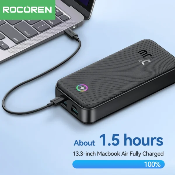 Rocoren 22.5W Power Bank 20000mAh QC PD 3.0 Fast Charge PowerBank Portable 35W 30000mAh External Battery For iPad iPhone 16 Pro - Image 6