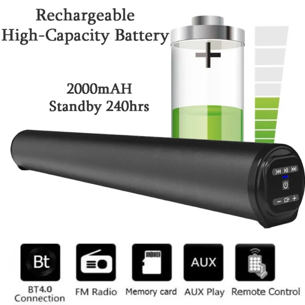 Super Powerful Sound Bar Portable Wireless Bluetooth Speaker Surround Stereo Home TV Sound Box Subwoofer FM Radio caixa de som - Image 2