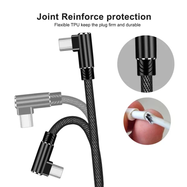 OLAF USB Type C 2.4A Fast Charger USB Cord 90 Degree USB Type C Cable For Samsung Sony Xiaomi Galaxy A70s Phone USB-C Data Wire - Image 2