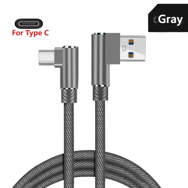 OLAF USB Type C 2.4A Fast Charger USB Cord 90 Degree USB Type C Cable For Samsung Sony Xiaomi Galaxy A70s Phone USB-C Data Wire - Image 11
