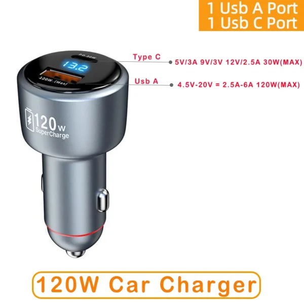 Xiaomi Usb Charger Car 120w 20v 6a Turbo Charge 67w 33w Auto Chargers Phones Xiao Mi 13t 14 Ultra Poco X5 F4 Redmi Note 12t 10 - Image 8