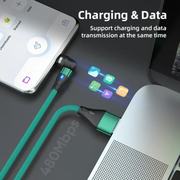 AUFU 5A Magnetic Fast Charging Cable USB Type C Cable For iPhone 15 Samsung Huawei Xiaomi Magnet Charger Wire Cord USB Cable 2M - Image 3
