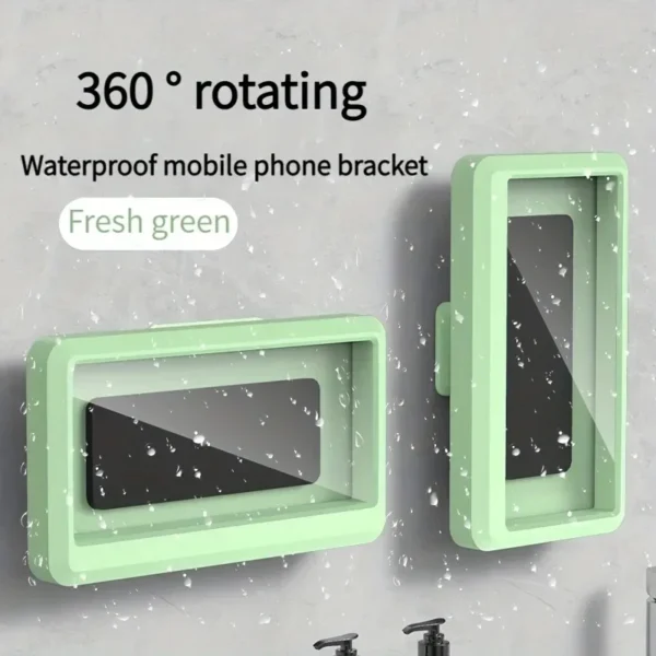 Waterproof Shower Phone Holder 480° Rotating Anti-Fog Bathroom Bathtub Kitchen Wall Mount Holder for iPhone Samsung Smartphones - Image 9