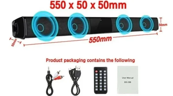 Super Powerful Sound Bar Portable Wireless Bluetooth Speaker Surround Stereo Home TV Sound Box Subwoofer FM Radio caixa de som - Image 9