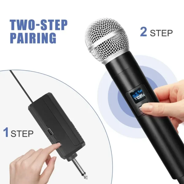 2.4G Wireless Handheld Microphone UHF Rechargeable Microphone Karaoke Multi-Microphone Kits For Live Party Church Show Meeting - Image 3