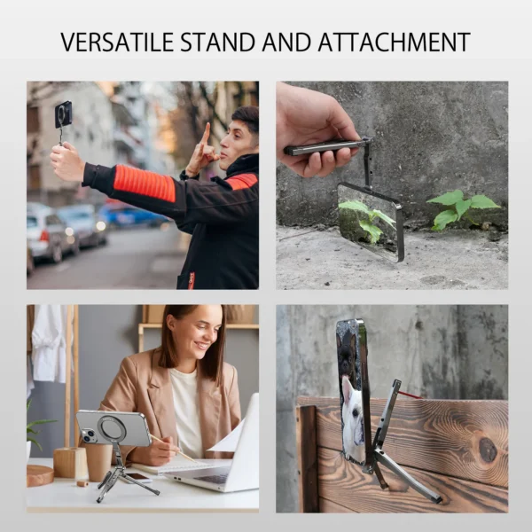 Camolo Foldable Magnetic Pocket Phone Tripod with Hook Magsafe Phone Holder w/ ring for iPhone Android HUAWEI Tripod Phone Stand - Image 6