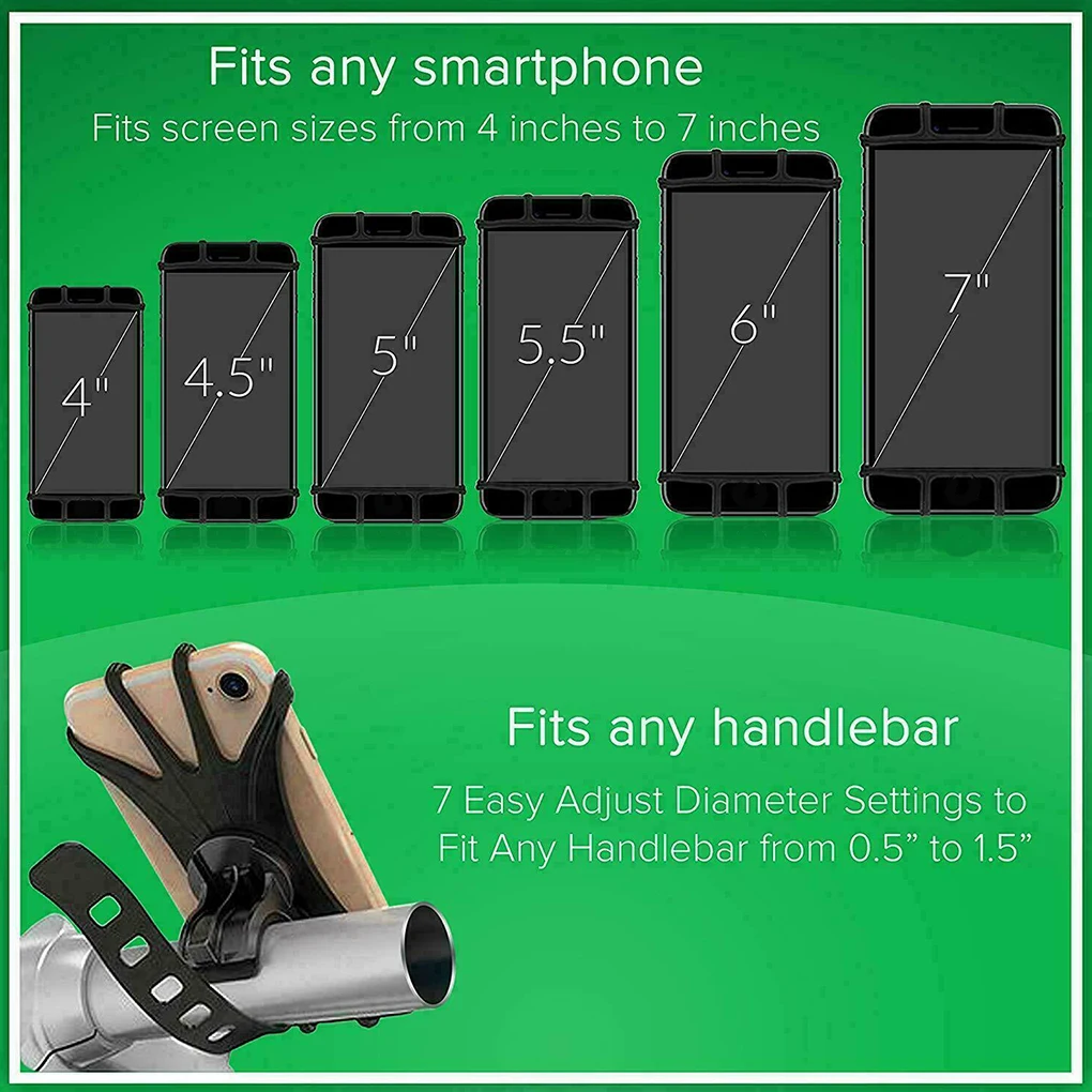 Silicone Mobile Phone Holder Bicycle Motorcycle Stand 360° Rotatable Riding Cycling Bicycle Bike Smart Phone GPS Support Bracket - Image 6
