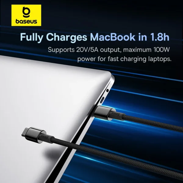 Baseus 100W USB C to USB Type C Cable For iPhone 16 15 for Xiaomi Quick Charge 4.0 PD 100W Fast Charger for MacBook iPad Pro - Image 4