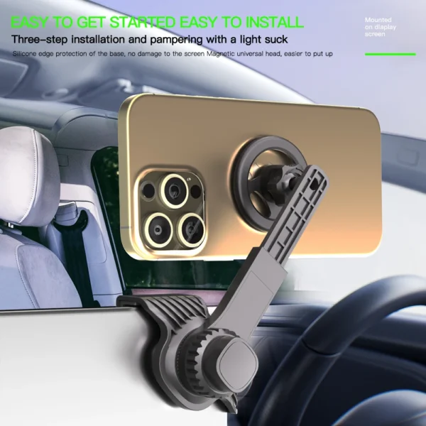 Magnet Car Mounted Display Screen Mobile Phone Holder 360 Degree Freely Rotation Foldable Mount Usded for Car Electric Vehicle - Image 5