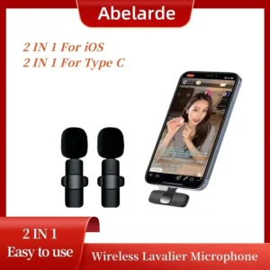 New Wireless Lavalier Microphone Portable Audio Video Recording Mini Microphone for Phone Android PC Camera Live Gaming