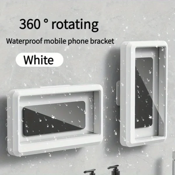 Waterproof Shower Phone Holder 480° Rotating Anti-Fog Bathroom Bathtub Kitchen Wall Mount Holder for iPhone Samsung Smartphones - Image 7