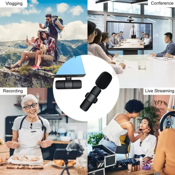 Wireless Lavalier Microphone Portable Audio Video Recording Mini Mic for iPhone Android Live Broadcast Gaming Phone Mic - Image 5