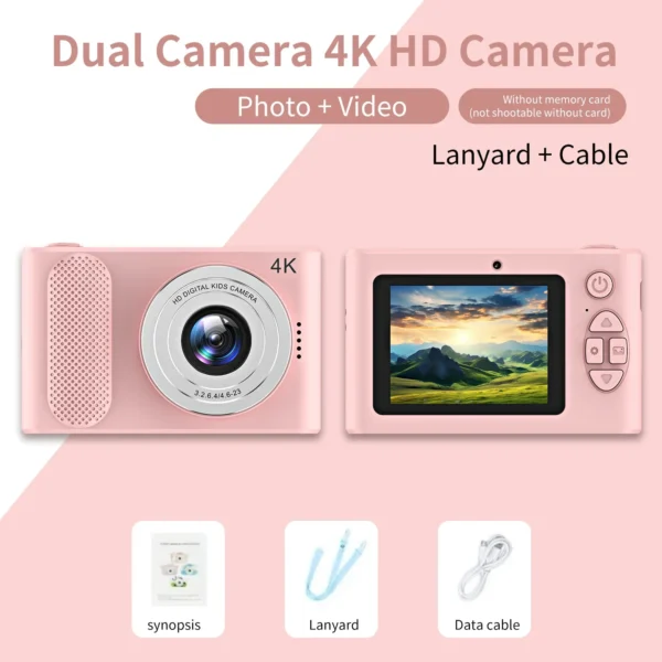 Mini Digital Camera 4K HD Sony Lens 44M Pixels 2.4 Inch Screen Student Digital Cam Auto Focus 4x Zoom Photography Outdoor Travel - Image 7