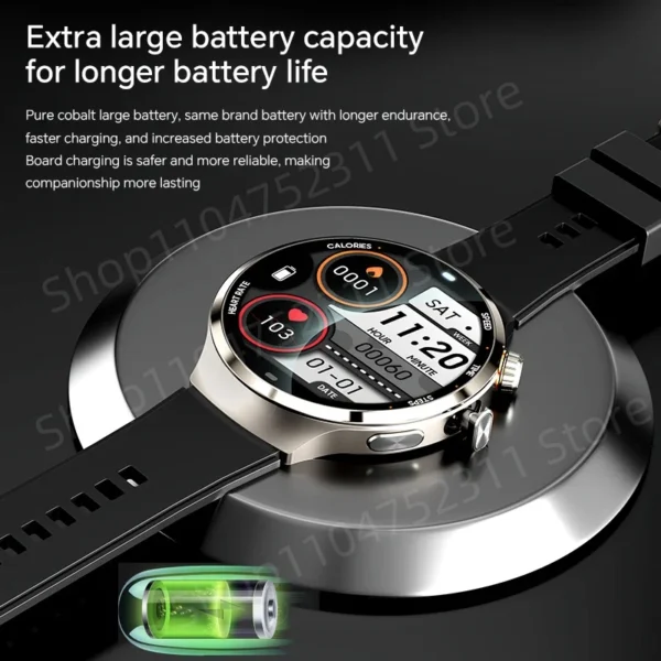 Smartwatch With 1.98 inch Amoled large Screen 210° Rotating Camera GPS Position Health monitoring Android 13.0 Smart Watch Men - Image 6