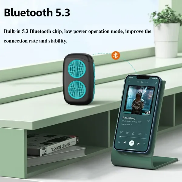 Mini Sports Bluetooth Speaker Portable Stereo Sound Loudspeaker Outdoor Walking MP3 Music Player with Microphone Support TF Card - Image 3