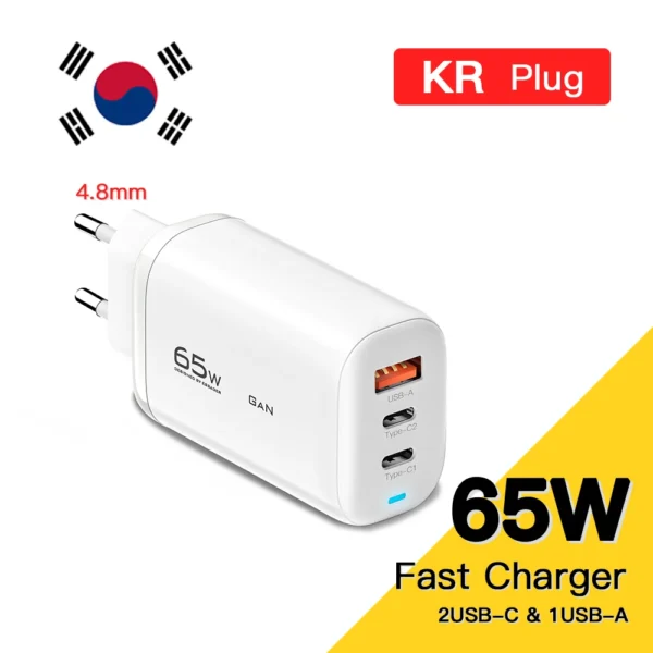 Essager 65W Korea Plug USB Type C GaN Charger For Laptop PD Fast Charging For iPhone 14 13 12 Pro Macbook Samsung Charge Adapter - Image 7