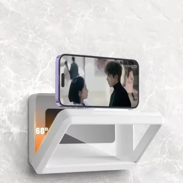 Waterproof Shower Phone Holder 480° Rotating Anti-Fog Bathroom Bathtub Kitchen Wall Mount Holder for iPhone Samsung Smartphones