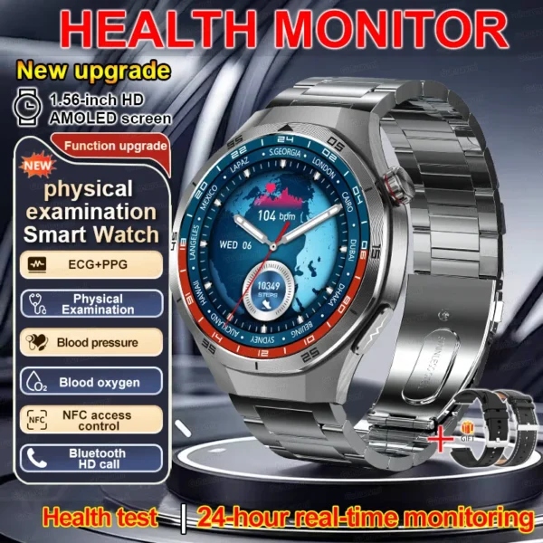 2025New Accurate Blood oxygen Uric Acid Smart Watch Men Micro Physical Examination Five Organ Health Bluetooth Call Smartwatch - Image 14