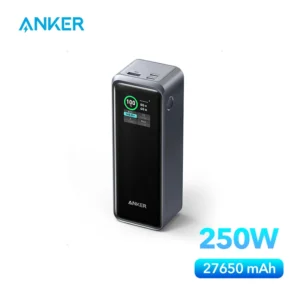 Anker Prime 27,650mAh Power Bank (250W), 3-Port Portable Charger, Compatible with iPhone 16/15/14/13 Series, Samsung, Dell