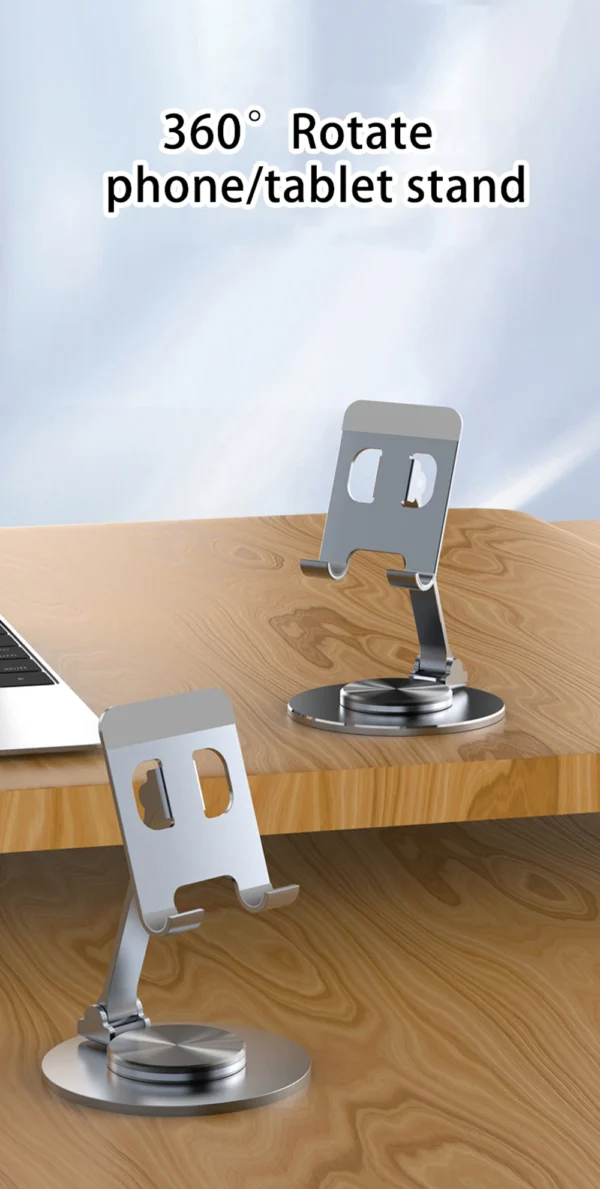 360° Rotate Metal Desk Mobile Phone Holder Stand For iPhone Xiaomi iPad Adjustable Desktop Tablet Table Cell Phone Stand - Image 2