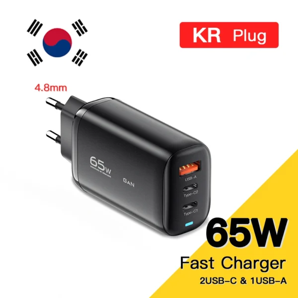 Essager 65W Korea Plug USB Type C GaN Charger For Laptop PD Fast Charging For iPhone 14 13 12 Pro Macbook Samsung Charge Adapter - Image 8
