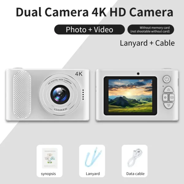 Mini Digital Camera 4K HD Sony Lens 44M Pixels 2.4 Inch Screen Student Digital Cam Auto Focus 4x Zoom Photography Outdoor Travel - Image 9