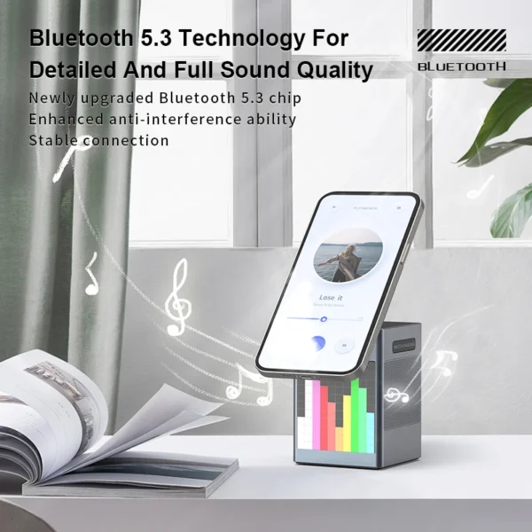 6-in-1 Magnetic Wireless Charging Station with Bluetooth Speaker, Alarm Clock, for IPhone, AirPods, IWatch-Multifunction Charger - Image 4