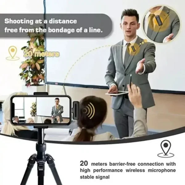 New Wireless Lavalier Microphone Portable Audio Video Recording Mini Microphone for Phone Android PC Camera Live Gaming - Image 5