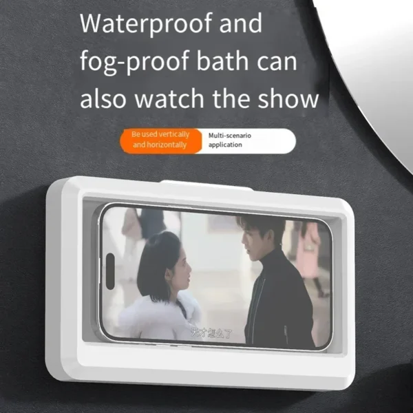 Waterproof Shower Phone Holder 480° Rotating Anti-Fog Bathroom Bathtub Kitchen Wall Mount Holder for iPhone Samsung Smartphones - Image 4