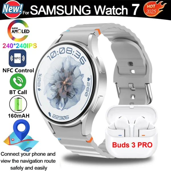 2025 For Galaxy Watch7 Classic Smartwatch Men GPS Sports Fitness Women's Health Waterproof Smart Watch With Buds 3 Pro Bluetooth - Image 8