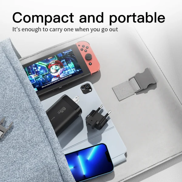 Essager 65W Korea Plug USB Type C GaN Charger For Laptop PD Fast Charging For iPhone 14 13 12 Pro Macbook Samsung Charge Adapter - Image 5