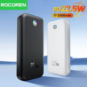 Rocoren 22.5W Power Bank 20000mAh QC PD 3.0 Fast Charge PowerBank Portable 35W 30000mAh External Battery For iPad iPhone 16 Pro