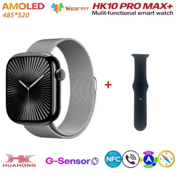 HK10 Pro Max Plus Smart Watch Men AMOLED AI Network Music AOD Fitness Tracker Women Smartwatch for iOS Android - Image 9