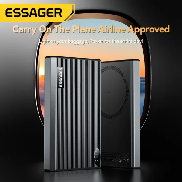 Essager Thin Magnetic Power Bank 20W 10000mAh LED Portable Wireless Fast Charging External Battery For iPhone 16 15 for Magsafe - Image 6