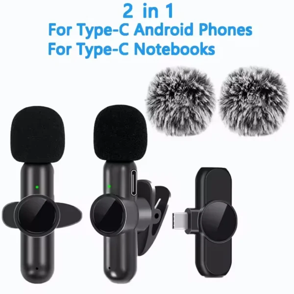 Lavalier Wireless Microphone Lapel Buttonhole Professional Dual Mic Tie Mini For iPhone Android Mobile Phone Cell PC Micro Kit - Image 13