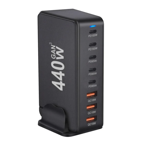 440W USB C Charger Station 8-Port high powe Fast Charging Block for Cellphones 3A5C Quick Charger for Laptop/iPad/iPhone - Image 9