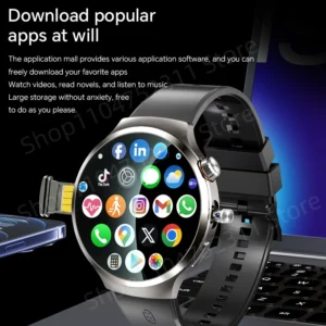 Smartwatch With 1.98 inch Amoled large Screen 210° Rotating Camera GPS Position Health monitoring Android 13.0 Smart Watch Men